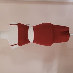 Bar III Ribbed Knit Skirt and Crop Tank Top